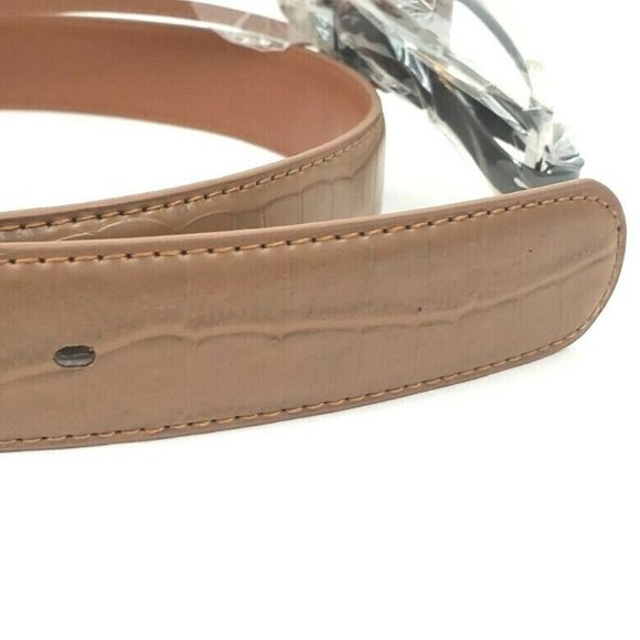 Men's Leather 1.25" Non Reversible Belt Brown Croc - Picture 5 of 12
